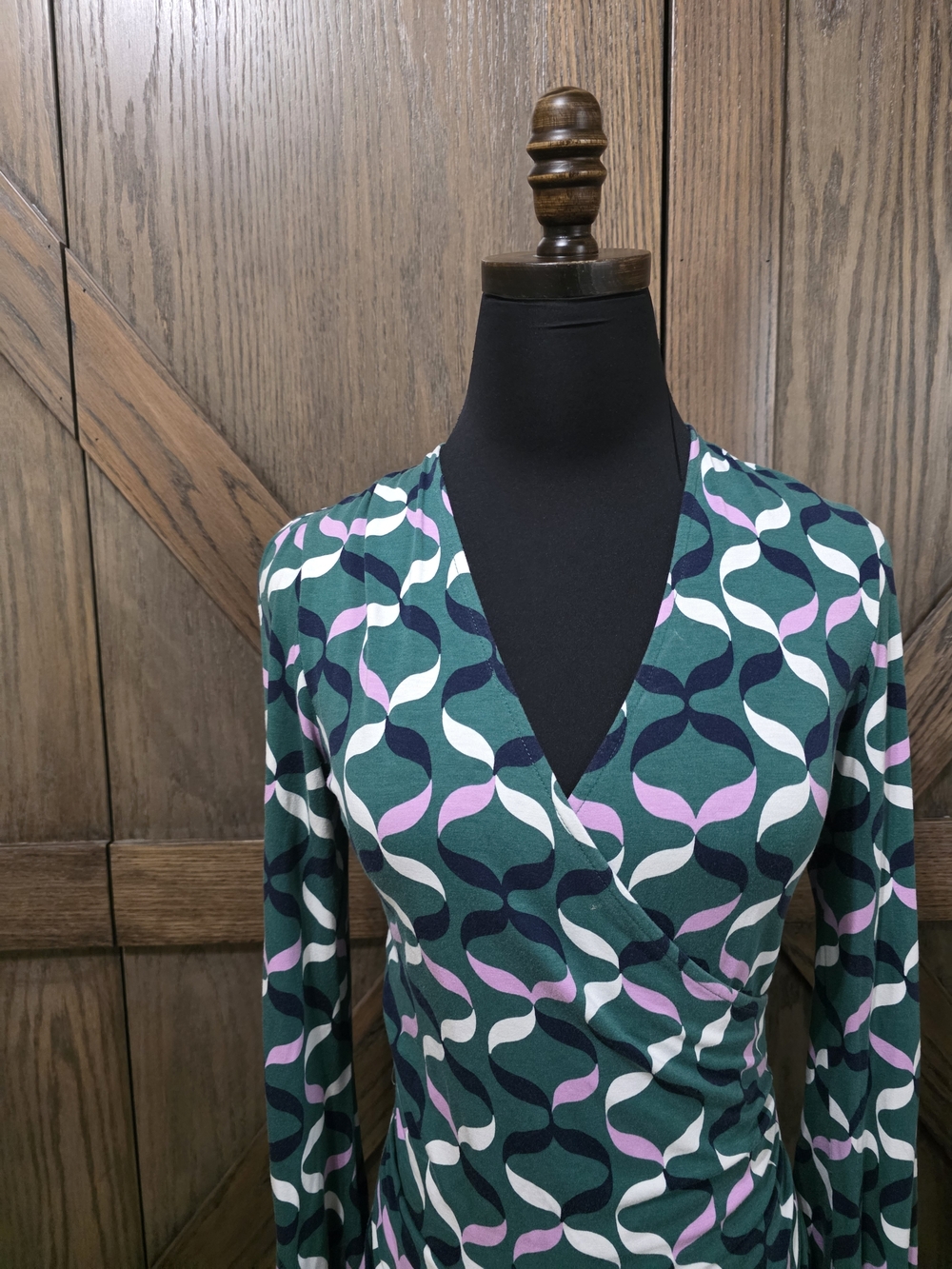 Boden Geometric Wrap Blouse - Picture 2 of 4